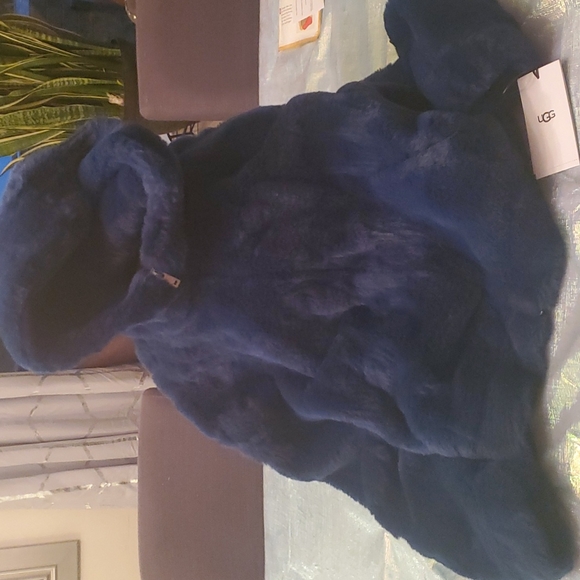 Nwt ugg mandy faux fur jacket deep teal - Picture 5 of 9